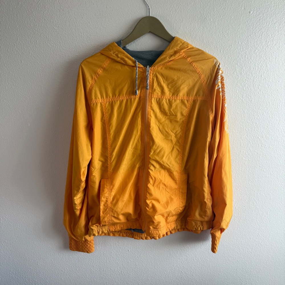 Harley Davidson Size XL Yellow Gray Reversible Full Zip Hooded Jacket Biker